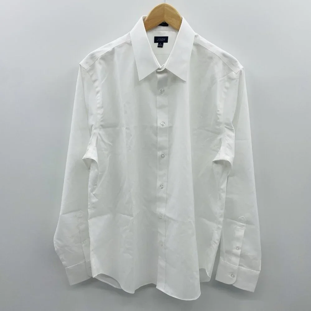 J Crew Mens Large Printed Bowery Wrinkle-Free Dobby‎ Dress Shirt White $98 1910